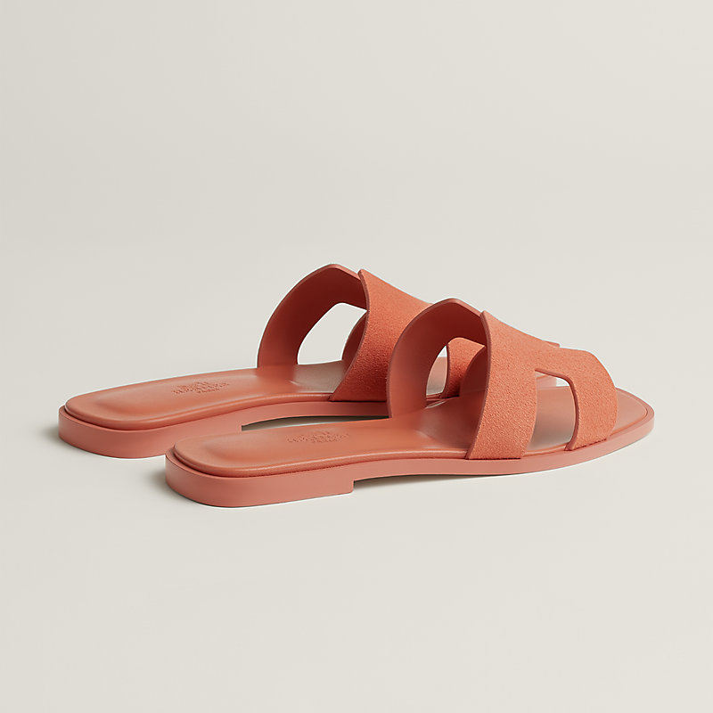 Hermes Oran Sandalen Lammfell shops Orange 40,5